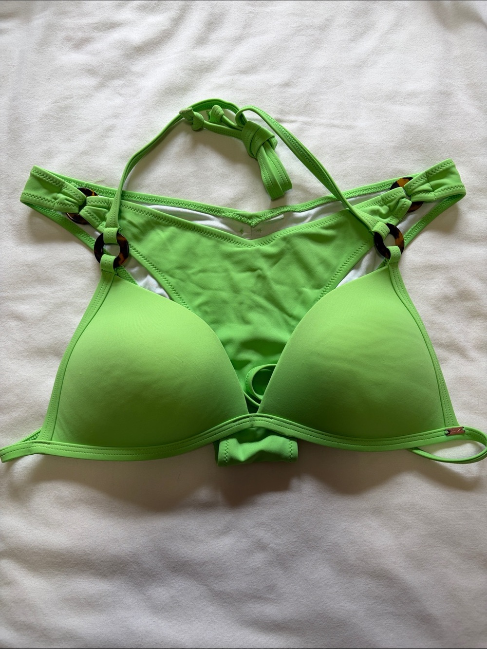 PINK Victoria's Secret Neon Lime Green Push-Up Bikini Top